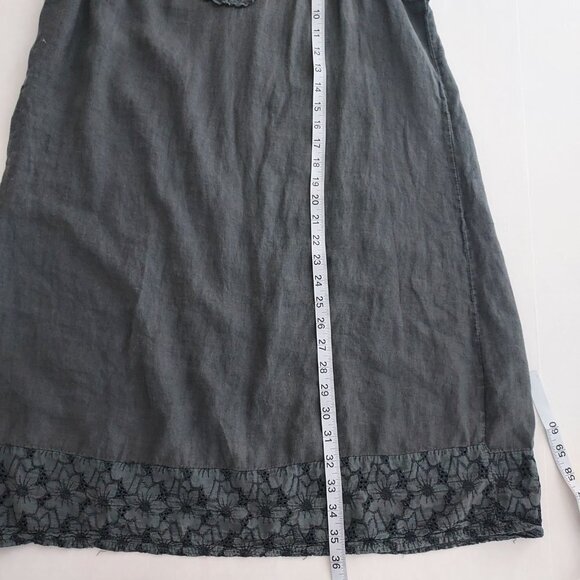 Carla Conti Sleeveless Linen Embroidered Lace Shift Dress - Picture 7 of 10